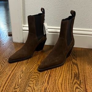 Zara Brown Suede Booties NWT